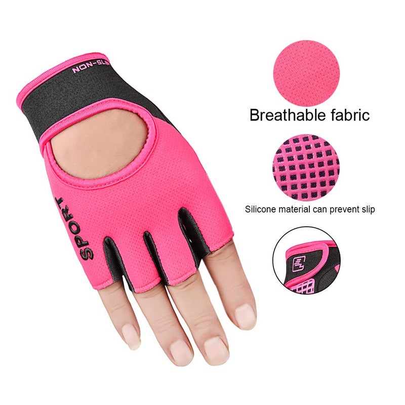 Clobeau Biking Gloves Kids Boys Girls Cycling Exercise Half Finger Fingerless Gloves Child Motor Bike Riding Anti-Slip Weight Lifting Bikes Workout Climbing Bicycle Glove Gym Skate Glove - Image 4